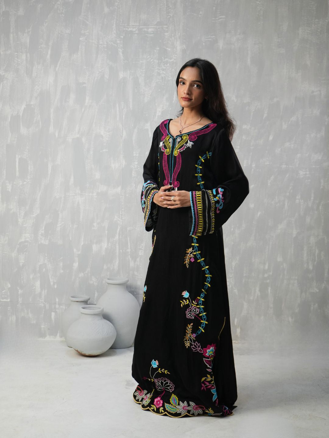NOIR FLORA KAFTAN