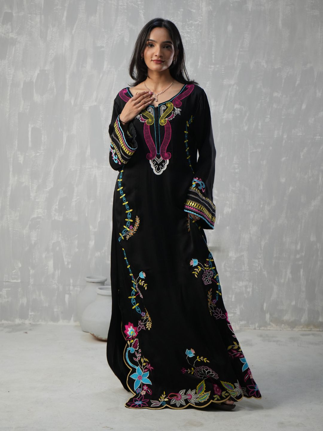 NOIR FLORA KAFTAN
