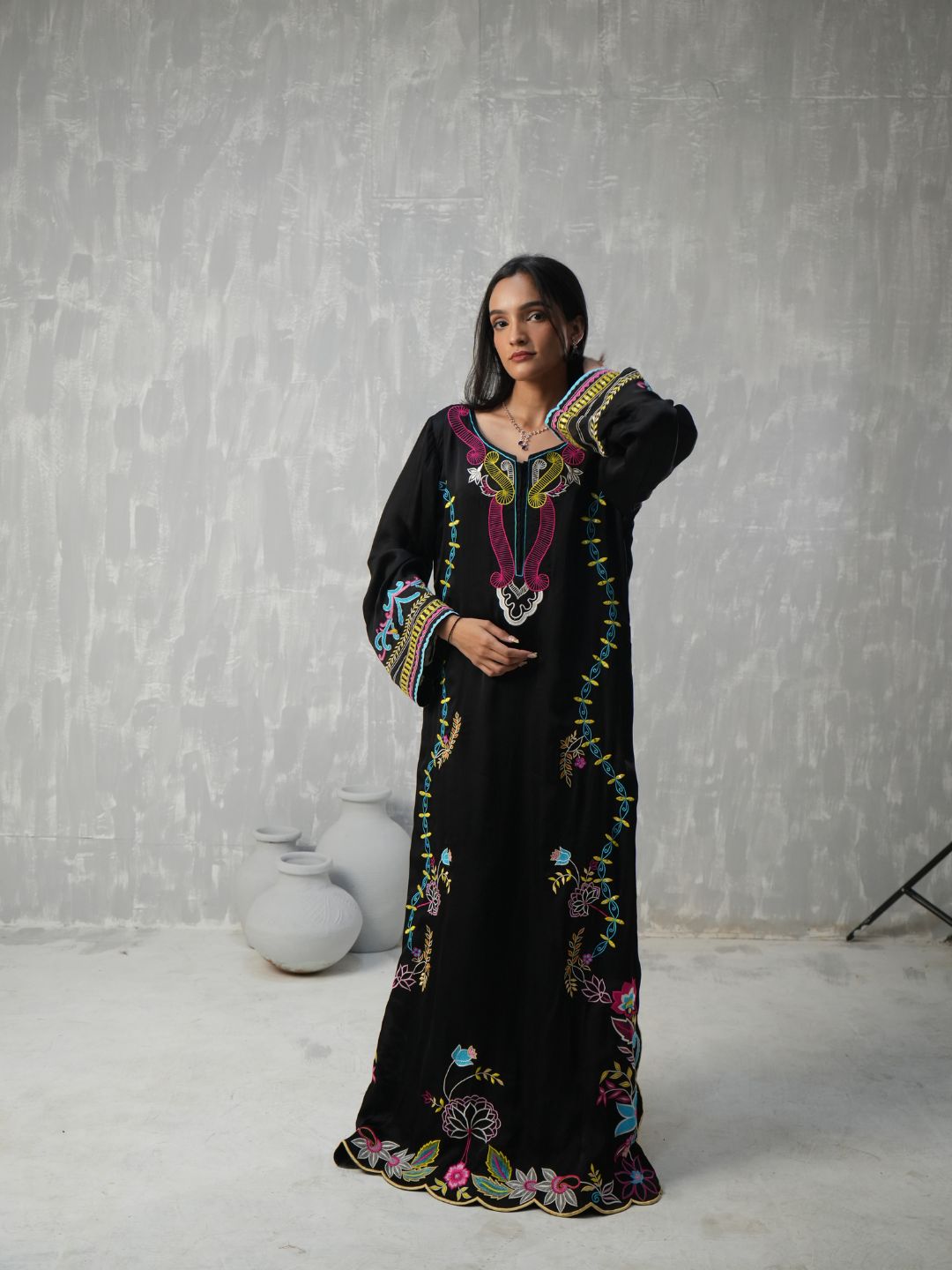 NOIR FLORA KAFTAN