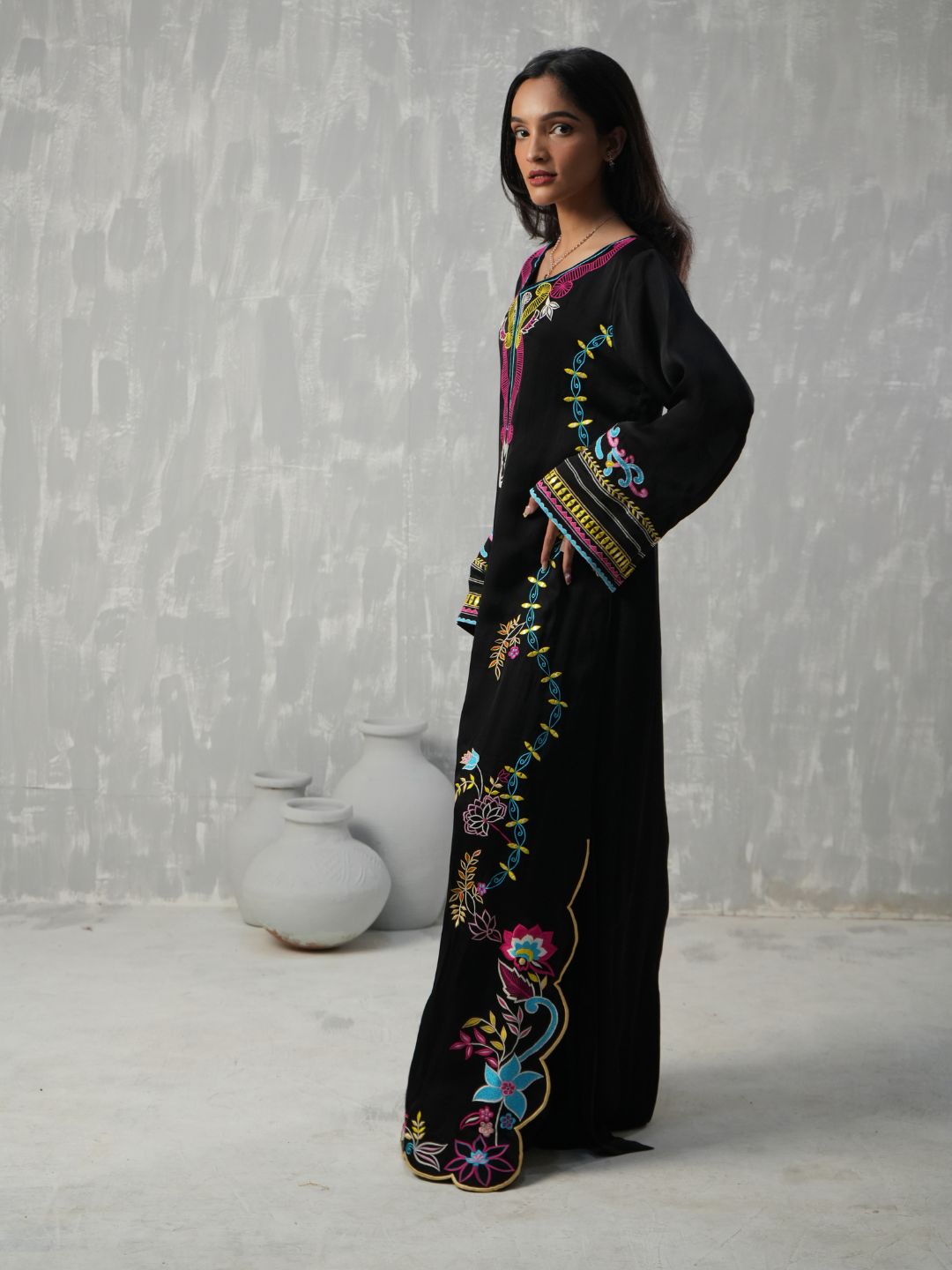 NOIR FLORA KAFTAN