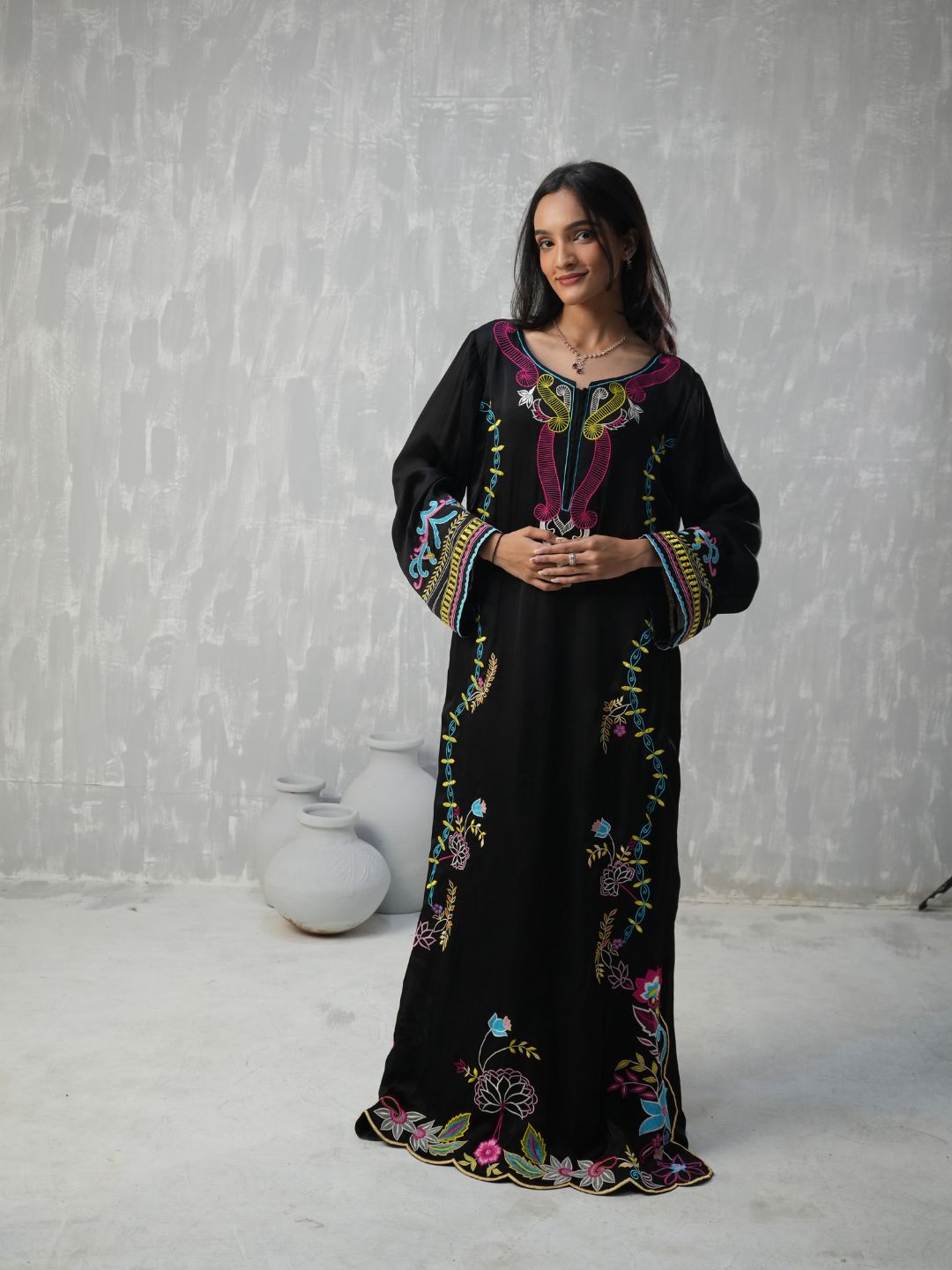NOIR FLORA KAFTAN